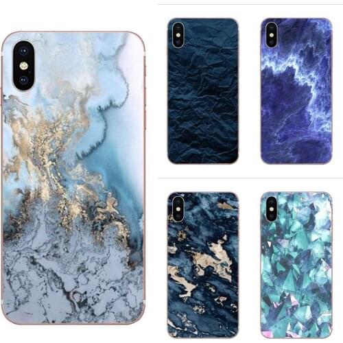 For Xiaomi Redmi Note 9 PRO Max 9s Mi9 mi10 lite Pro K30 K20 Pro 5G redmi 7 8a Soft Mobile Simple Dark Blue Marble Crack Print