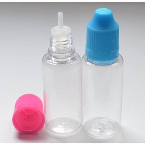 2pcs PET 20ml Plastic Dropper Bottles With Childproof Cap Tip For E-cig Eye Drop e Liquid Hard Bottle Fast Shipping