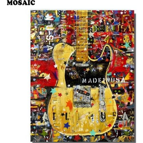 Hobby diamond embroidery bead guitar 5d diamond painting full diamond mosaic picture of rhinestones cross-stitch gift