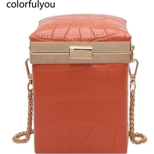 Stone Pattern Box Purses and Handbags Pu Leather Crossbody Bag Female Design Fashion Women Shoulder Bags Party Brand Clutches