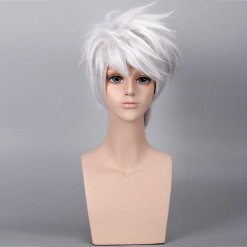 Anime NARUTO Hatake Kakashi Headband Wig Cosplay Short Hair Halloween Party Wigs
