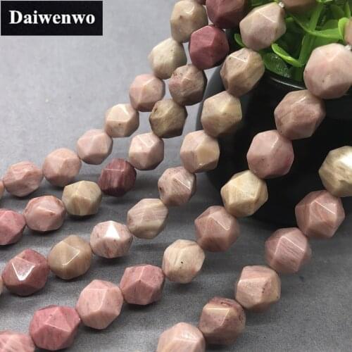 Red Rhodonite Beads 6-12mm Faceted Natural Stone Cut Gem Geometry DIY
