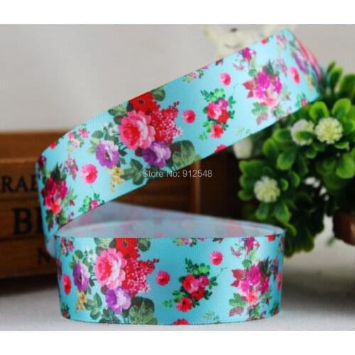 1412208 ,22mm flowers Series High quality Printed Polyester ribbon , DIY handmade materials, wedding gift wrap