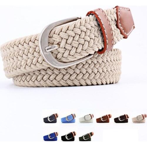 Fashion classic young men and women students retro wild woven canvas durable elastic belt