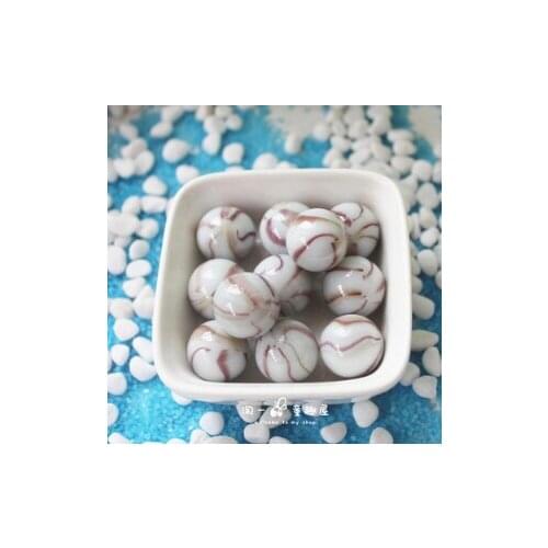 Marbles 16mm milk white three white porcelain three flower with cream solid color glass ball marbles accessories