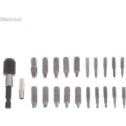 22Pcs Damaged Screw Extractor Drill Bits Guide Set HSS Broken Speed Out