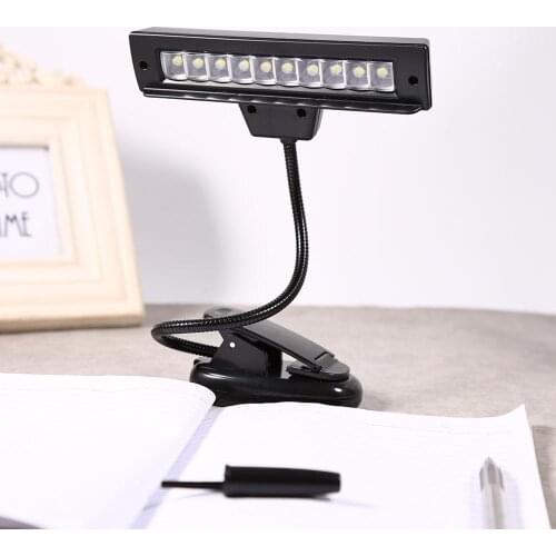 Table Lamp 10LEDs Clip-on Music Stand Desk Lamp Light luminaria de mesa Bedroom Desk Reading Lamp Eye Protection AC 110V ~220V