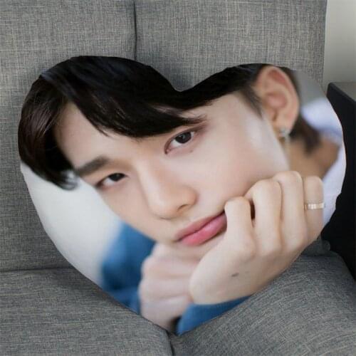 Hwang Hyun Jin Pillow Cover Home Office Wedding Decorative Pillowcase Heart Shaped Zipper Pillow Cases Satin Fabric Best Gift