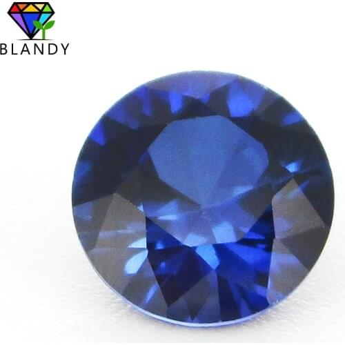 Wholesale Price 500pcs/lot 1.0~3.0mm #34 Blue Jewel Stone Round Cut Sapphires Blue Synthetic Corundum Stone For Jewelry