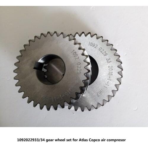 Free shipping 1622311034/-33=1092022933/-34 OEM Atlas Copco GA22 screw air compressor gear wheel set driven gear driving shaft