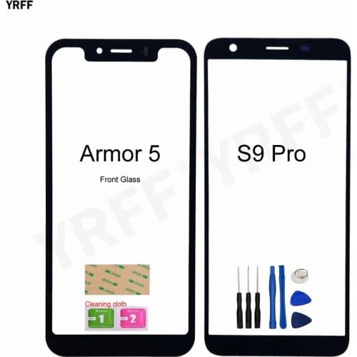 Front Outer Glass Repair Parts For Ulefone Armor 5 Phone Glass Panel For Ulefone S9 Pro (No Mobile Touch Screen)