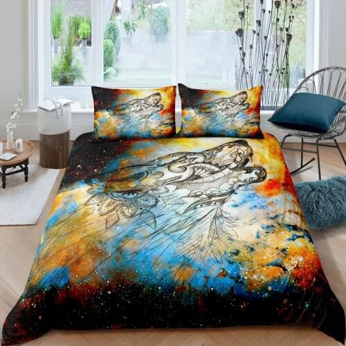 Luxury 3D Wolf Bedding Sets Queen Size Animal Duvet Cover Set with Pillowcase King Comforter Bed Sets