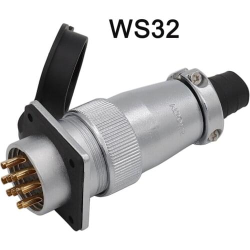 WS32 Aviation Plug Socket TQ/KZ Square Flange Reverse Installation 4 6 8 10 11 12 13 19 Pins