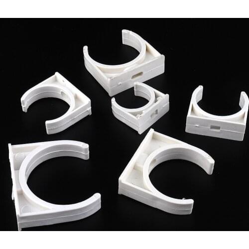 20~100pcs Inner Dia 20~50mm PVC Pipe Clamp Irrigation System Connector Fittings Clip U Shape Clamp Interlock Plastic Tube Base