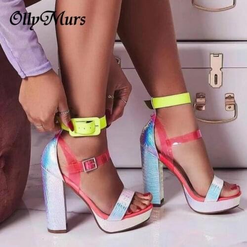 Platform High Heels 14cm Shoes Woman candy color Women Sandals Party Shoes Female Wedding Shoes Peep Toe Pumps Sapato feminino
