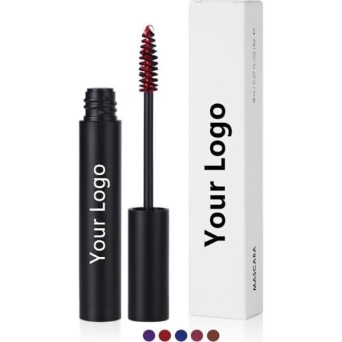 Colorful Mascara Wholesale Waterproof Makeup Brown Red Blue Fiber Volume Eyelash Mascara Private Label Cosmetics