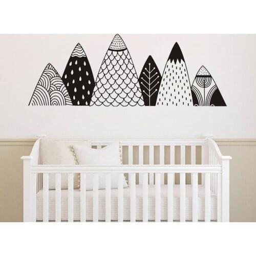 Creative Mountain Wall Decals Woodland Tribal Wall Stickers for Kids Room Baby Nursery Home Decoration Vinyl Art Design Stickers