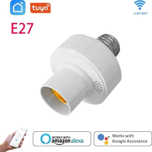 Tuya WiFi Smart Light Bulbs Adapter E27 LED Lamp Holder Base AC85-250V Works With Smart Life App Voice Control Alexa Google Home