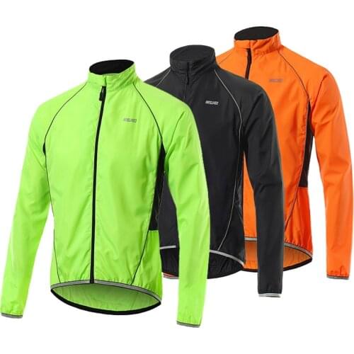 ARSUXEO Mens Windbreaker Cycling Wind jacket Windproof Mountain Bike MTB Clothing Reflective Thin Bicycle Wind Stoper Coat