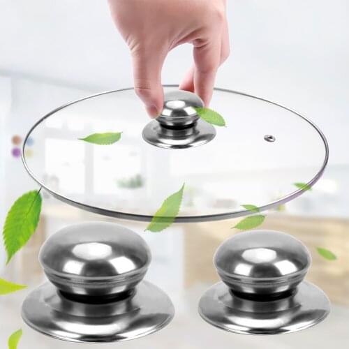 Handgrip Pan Cover Knob Replacement Glass Pot Lid Handle Stainless Steel S/L
