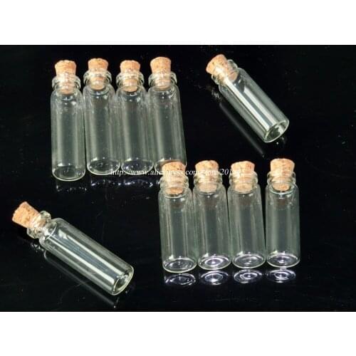 1Pc Diameter 12mm Glass Empty Bottle Mini Small Cork Glass Bottles Vials Young Girl Art Message Transfer Bottles