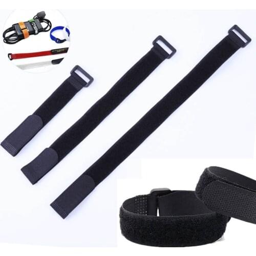 10pcs Black Nylon Adhesive Fastener Tape Cable Ties Reverse Buckle Tape Strap With Buckle Loop Strap Cord Ties cable strap