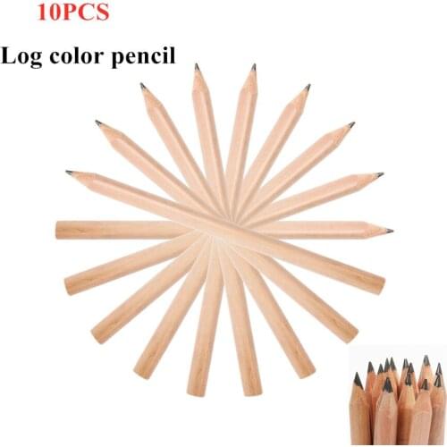 10pc HB Wood Pencils Sketching Pencil Black Core Crude Wood Nontoxic Kids Pencil School Stationery Office Supply