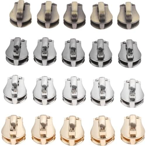 10Pcs Zinc Alloy Zipper Heads Metal Pull Sliders Zip Lock Luggage Leather Bag Purse Repair Apparel Accessories DIY Crafts Sewing