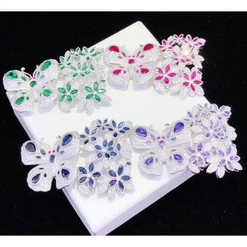 40x55mm gold plated Cz micro butterfly connector DIY Jewelry Findings