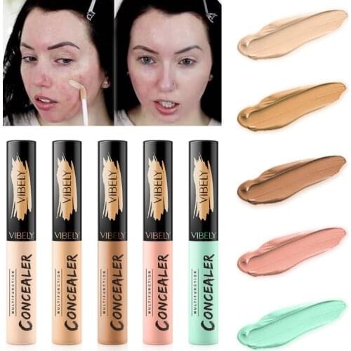 5 Color Liquid Concealer Cream Contour Full Cover Face Makeup Facial Eye Dark Circle Pores Green Correctors Concealer Stick