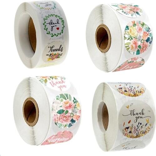 500pcs/roll Round Handmade Stickers Scrapbooking For Package Adhesive Thank You Sticker Seal Labels Stationery