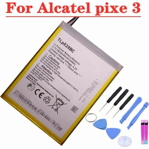 TLP028BC Battery For Alcatel Tab pixe 3 Phone Tablet Battery TLp028BD High Quality Replacement Batteries + Tools
