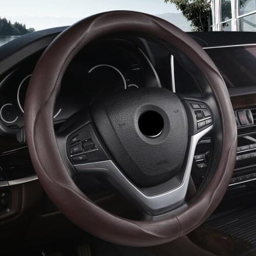 Car Steering Wheel Cover Skidproof Auto Steering- wheel Cover Anti-Slip Universal Embossing Leather Car-styling