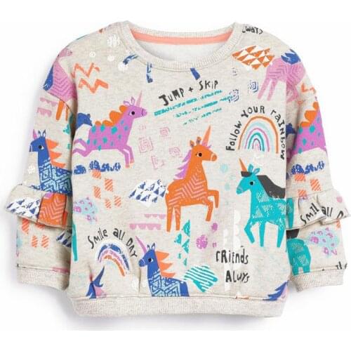 Childrens Spring Sweaters Knitted Round Neck Long-sleeved Clothes Baby Boys Girls Cartoon Unicorn Sweaters Fleece Warm Tops