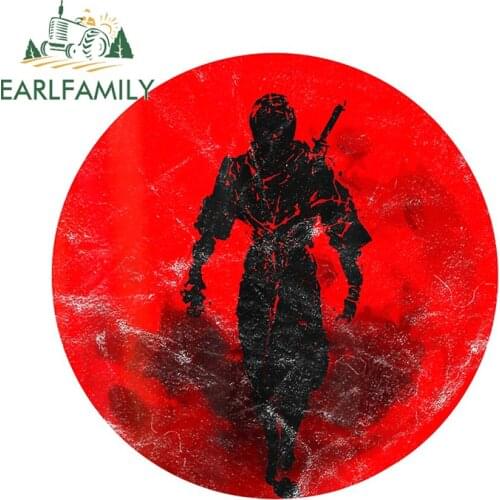 EARLFAMILY 13cm x 12.8cm for Japan Ninja Fighter Sword Samurai Car Sticker Scratch-Proof Surfboard Decal Motorcycle Decoration