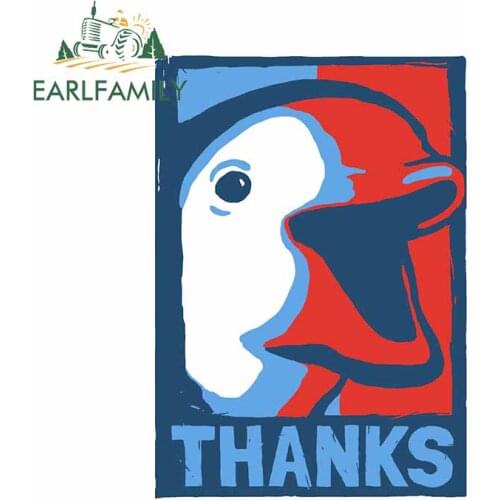 EARLFAMILY 13cm x 9.3cm For Thanks Car Stickers Graffiti Decal Vinyl Car Wrap Waterproof Scratch-Proof Decals Sunscreen Decor