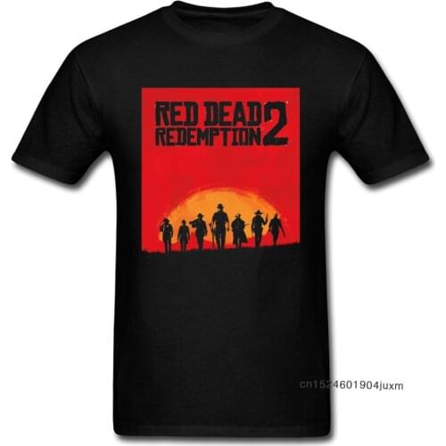 Wild Gamer Tops & Tees Red Dead Redemption 2 T Shirt For Men T-shirt Short Sleeve Black Tshirt Custom Company Street Wear XS