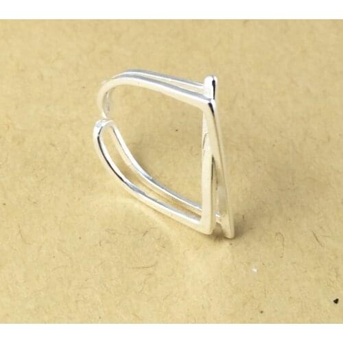 925 Sterling Silver Geometric Open Rings For Women Lady Fashion Jewelry Free Shipping