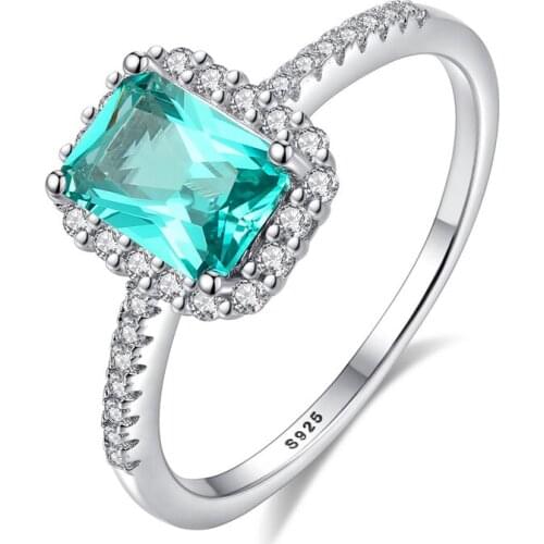 Classic 100% 925 Sterling Silver Created Engagement Rings For Women High Carbon Diamond Sparkling Party Fine Jewelry Gift