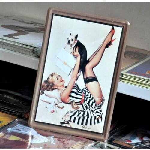 [ Mike86 ] Pin-up With Dog Tin sign Art wall decoration House Cafe Bar Vintage Iron Painting A-281 Mix order 20*30 CM