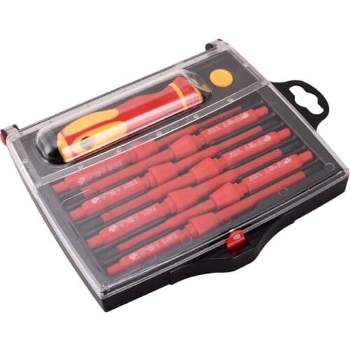 Removable and Exchangeable 9Pcs 1000V Insulated Screwdrivers Set Slot 2.5-6.5MM Phillips PH0 PH1 PH2 Electrician Tools