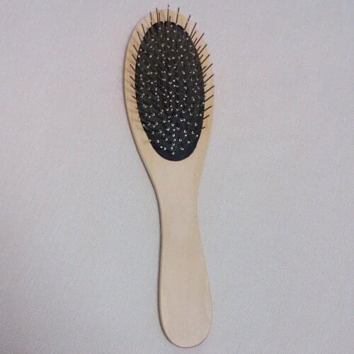 New Wooden Handle Massage Hair Brush with Metal Pins Message Comb with Black Air Cushion RP