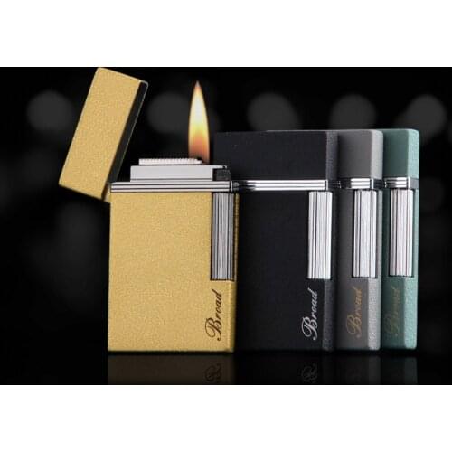 Novelty Multi-color frosted Metal Butane inflatable gas Cigarette lighter Portable Windproof 1 random cheap Men Smoking gadget