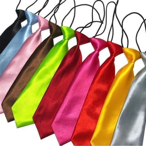 Solid Neck Tie Bow Ties Wear for Children Boys Girls Students Kid Necktie Stage Performance Photograph Graduation Ceremony Black