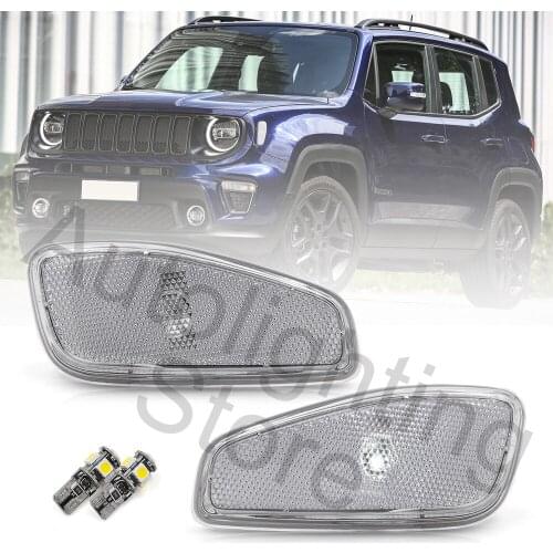 For Jeep Renegade BU 15-21 Front Clear Lens Led Turn Signal Light Sidemarker Lamp Replacement OEM# 68256050AA