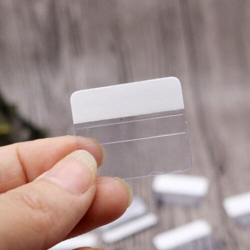 100pcs/lot Plastic Jewelry PVC Hooks For Jewelry Display Card Tags 3*2.5cm Clear Adhesive Hanging Sticker DIY Accessories