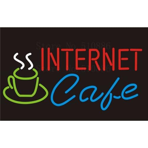 Custom NEON Sign Board Internet Coffee Cafe Glass Tube Bar Pub Club Display Store Shop Light Signboard Signage Signs 17*14"