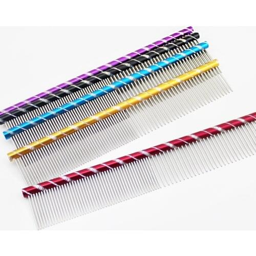 Pet Dog Comb Multi-Colored Stripe Grooming Comb For Shaggy Cat Dogs Barber Grooming Tool Salon 5 Color