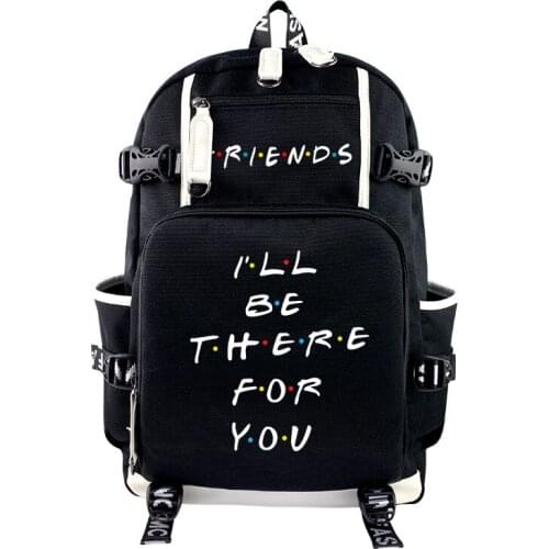 Friends USB Port backpack for Women Men School Book Students Bag Travel Black BAG