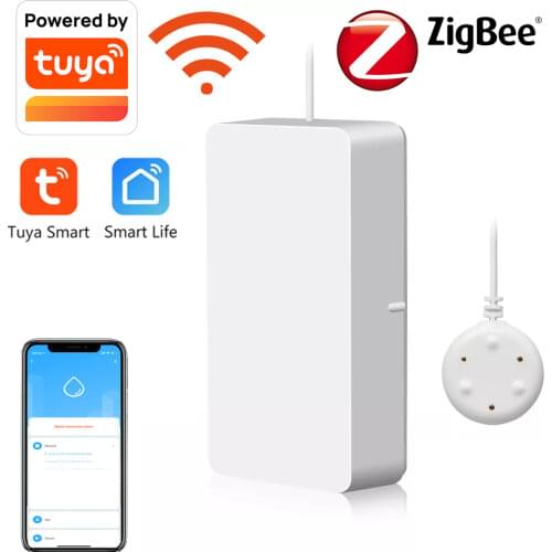 Tuya Wifi Water Leakage Alarm Independent WIFI Water Leak Sensor Detector Flood Alert Overflow Security Alarm System Tuya Smart